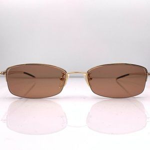 BSM 2893 GOLD METAL OVAL HAL-RIM SUNGLASSES EYEGLASSES FRAMES